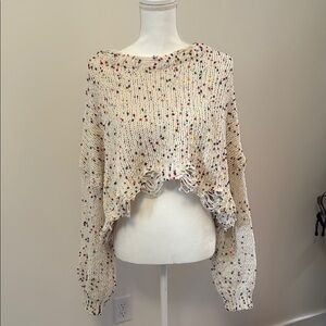 Magnolia South Cream Knit Sweater with Colorful Speckles